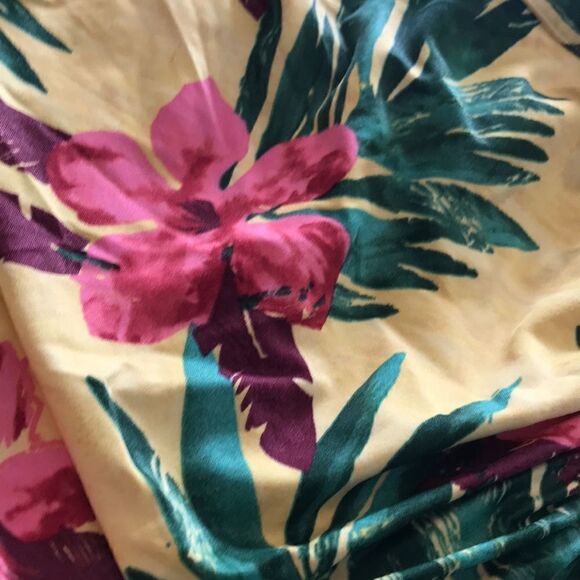 Vintage Tropical Print One Piece Swimsuit - Sz 10 - Picture 4 of 13